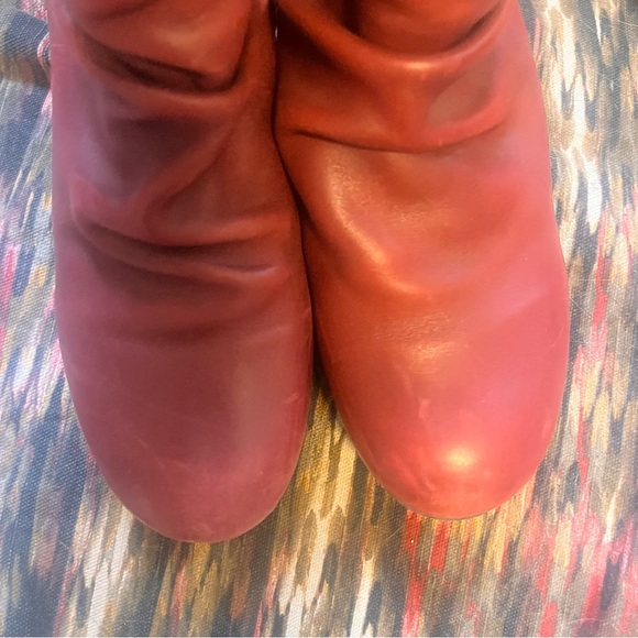 🆕 Bos & Co • red ankle leather booties with side zipper - Picture 10 of 11